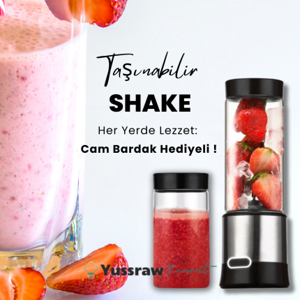 Taşınabilir Şarj Edilebilir Blender 450 ML + 350 ML Bardak