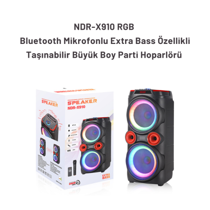 NDR-X910 RGB Bluetooth Mikrofonlu Hoparlör