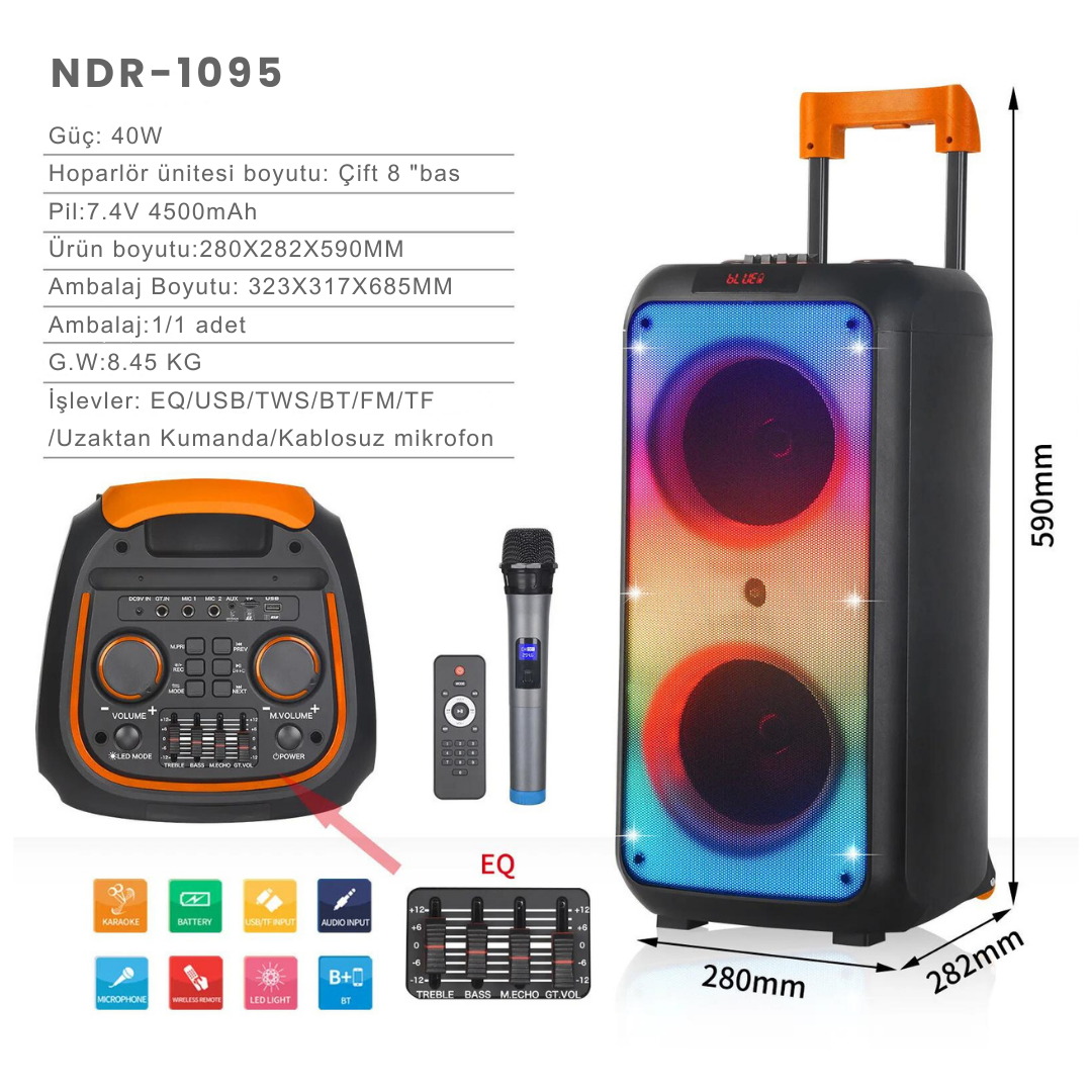 NDR-1095 Bluetooth Mikrofonlu Hoparlör NDR-1095 Bluetooth Mikrofonlu Hoparlör