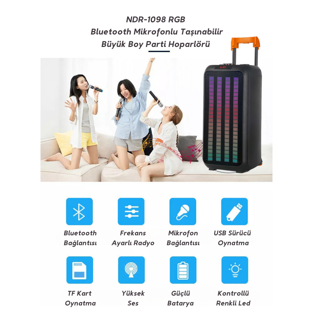 NDR-1098 - Bluetooth Mikrofonlu Hoparlör
